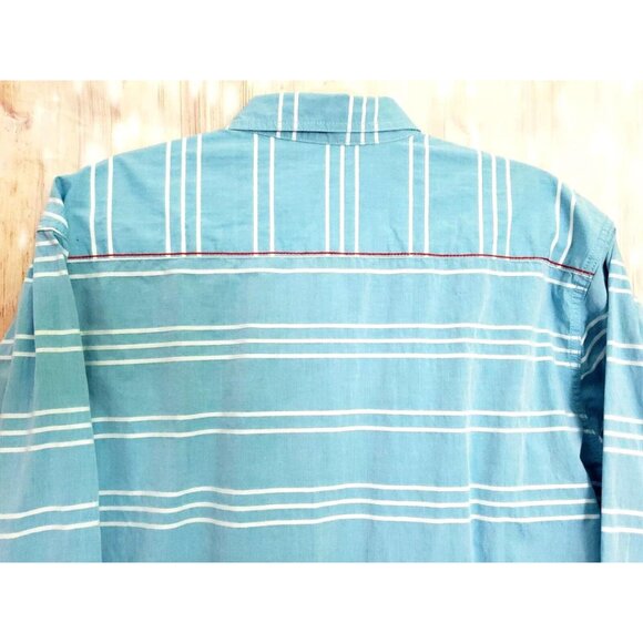 Fredd Marshall Shirt Mens Long Sleeve Button Down Blue & White Striped Shirt XL - Picture 8 of 16